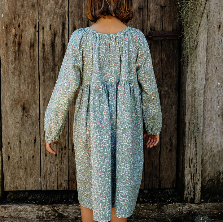 Olivia Dress in Olive Cotton Buds 10 years