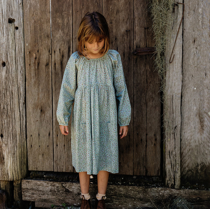 Olivia Dress in Olive Cotton Buds 10 years