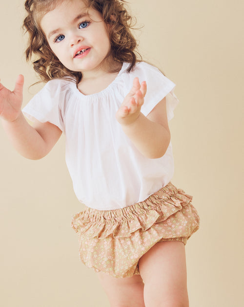 Butterfly Sleeve Top in White Voile