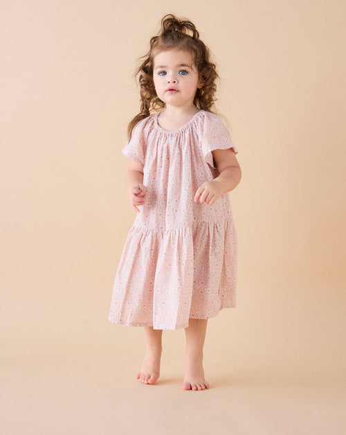 Flutter Dress in Pretty Pink Wildflower