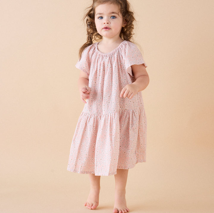 Flutter Dress in Pretty Pink Wildflower