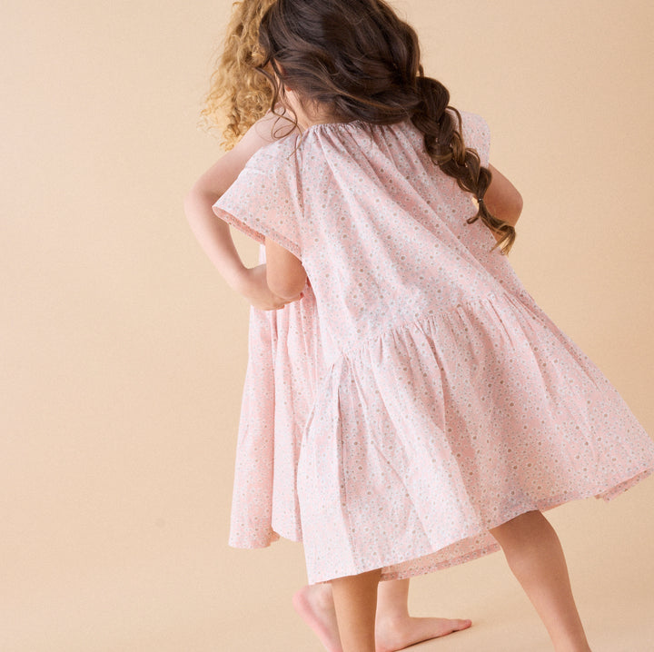 Flutter Dress in Pretty Pink Wildflower