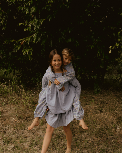 Super Soft Pocket Smock in Chambray Blue